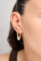 Xuping Taşlı Üçgen Küpe