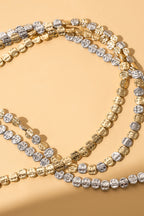 Çelik Gold Dokulu Kolye