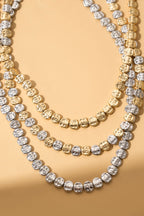 Çelik Gümüş Dokulu Kolye