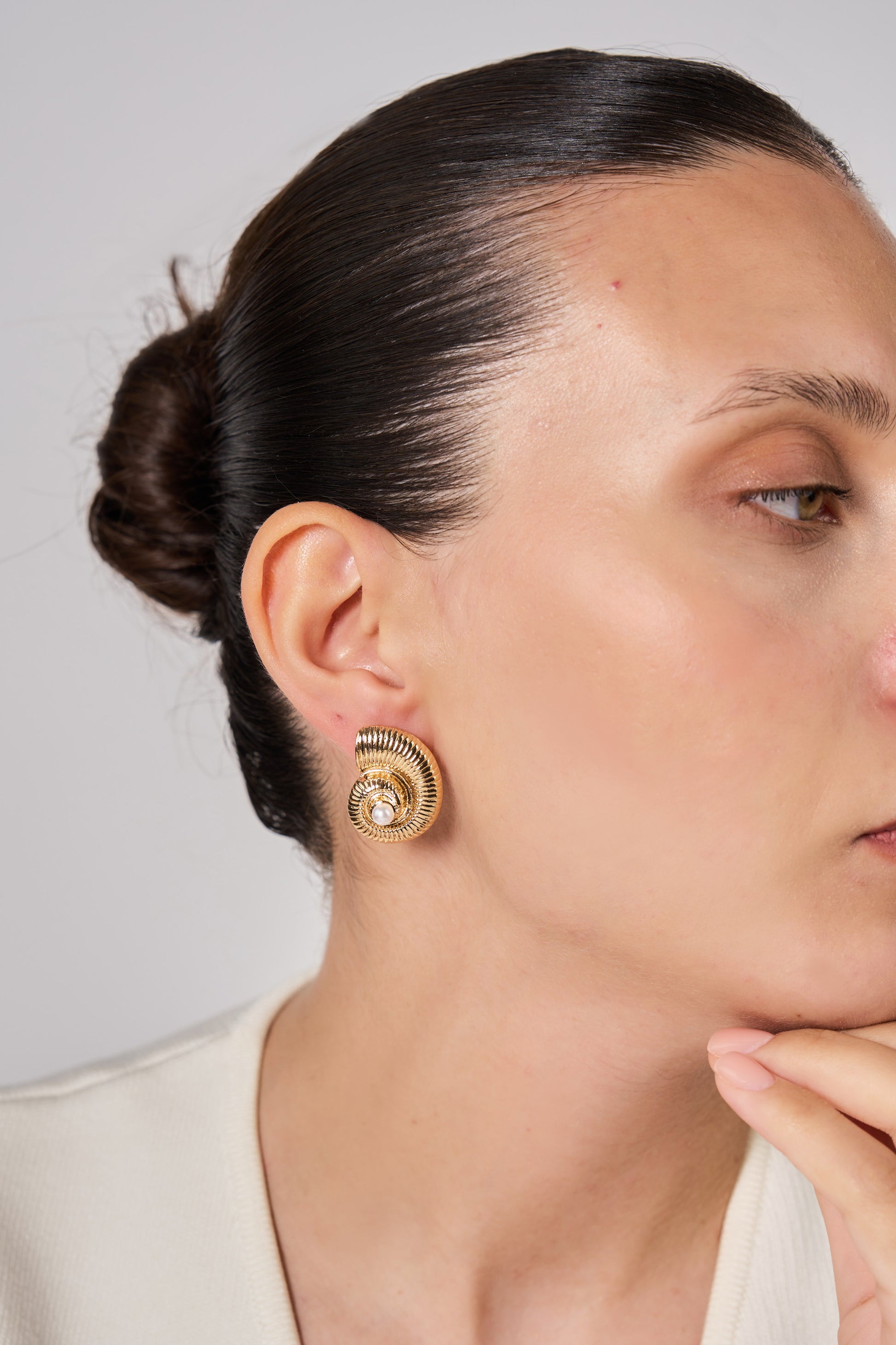 18K Altın Kaplama Ocean Glow Gold Küpe