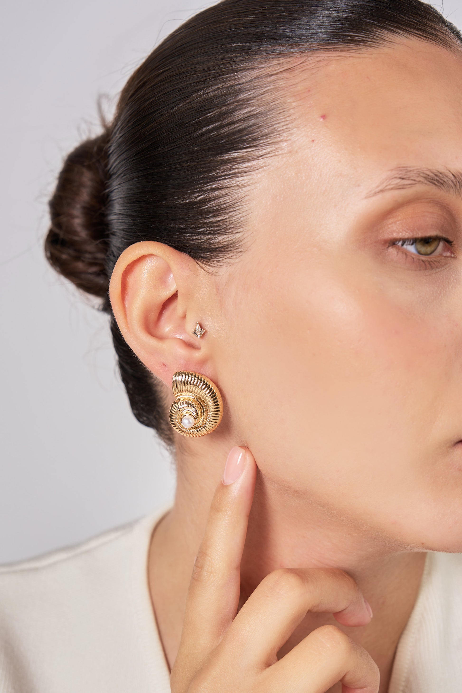 18K Altın Kaplama Ocean Glow Gold Küpe