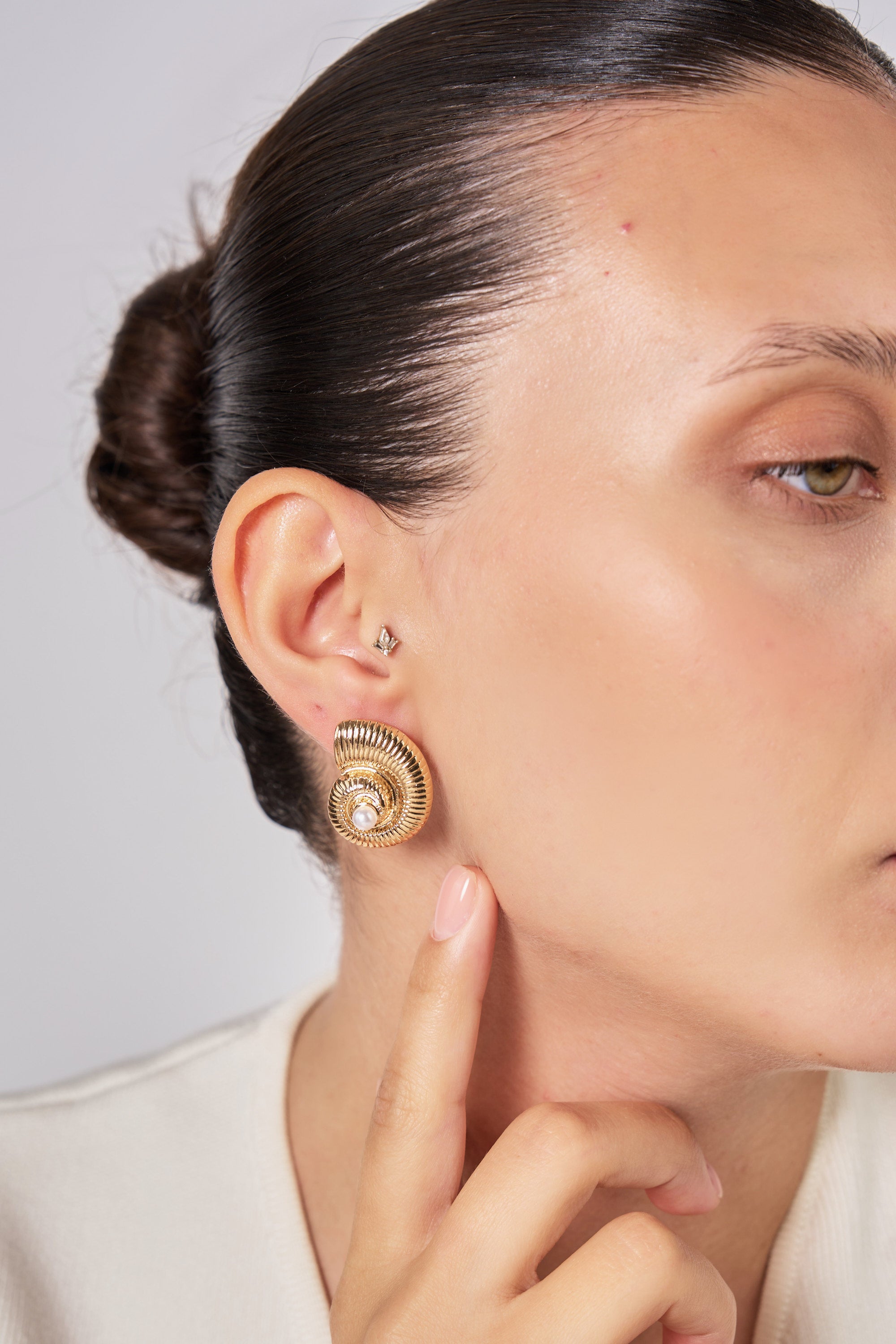 18K Altın Kaplama Ocean Glow Gold Küpe