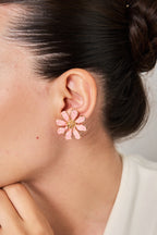 Çiçek Renkli Hasır Küpe