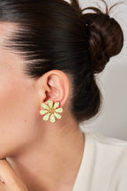 Çiçek Renkli Hasır Küpe