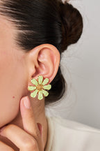 Çiçek Renkli Hasır Küpe