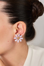 Çiçek Renkli Hasır Küpe