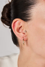 Altın Kaplama Tek Taşlı Timeless Gold Küpe