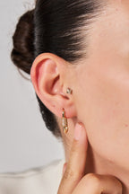 Altın Kaplama Tek Taşlı Timeless Gold Küpe