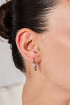 Altın Kaplama Tek Taşlı Timeless Silver Küpe