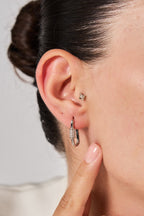 Altın Kaplama Tek Taşlı Timeless Silver Küpe