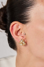 Altın Kaplama Taşlı Triangle Küpe