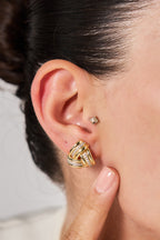 Altın Kaplama Taşlı Triangle Küpe