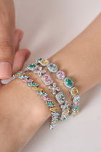 Rodyum Kaplama Özel Seri Taşlı Bileklik