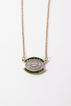 Luna Eye Yeşil Taşlı Çelik Kolye