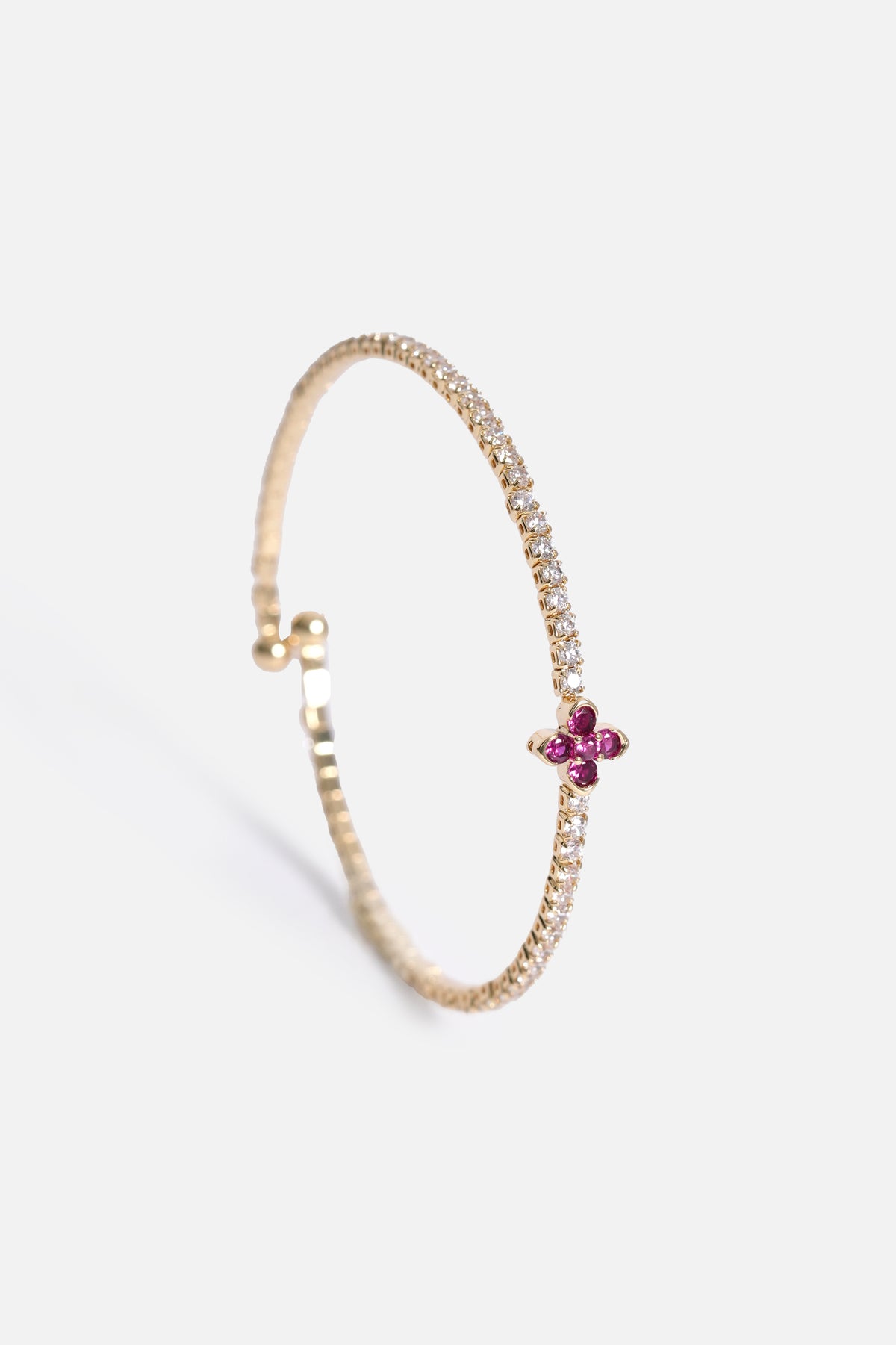 Altın Kaplama Mor Yonca Bileklik