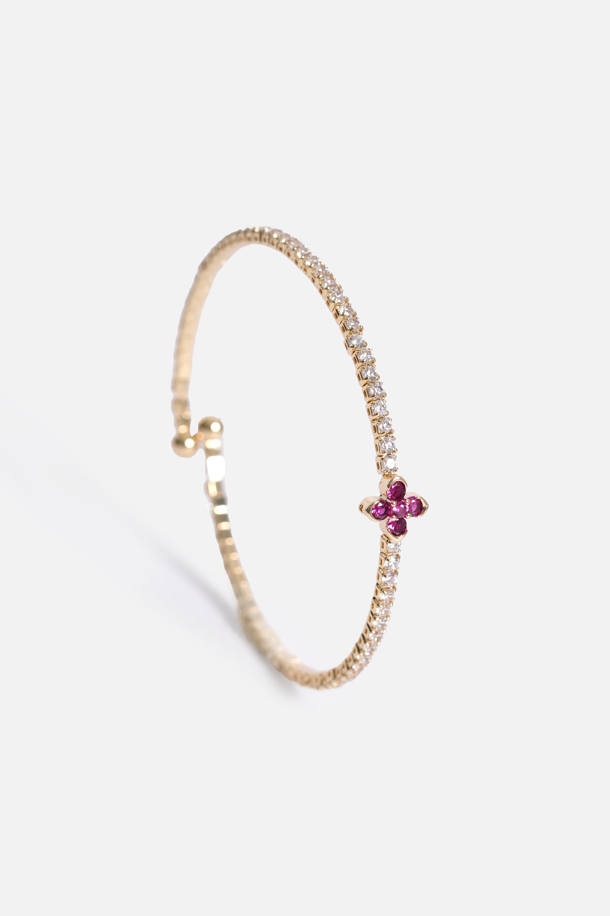 Altın Kaplama Mor Yonca Bileklik