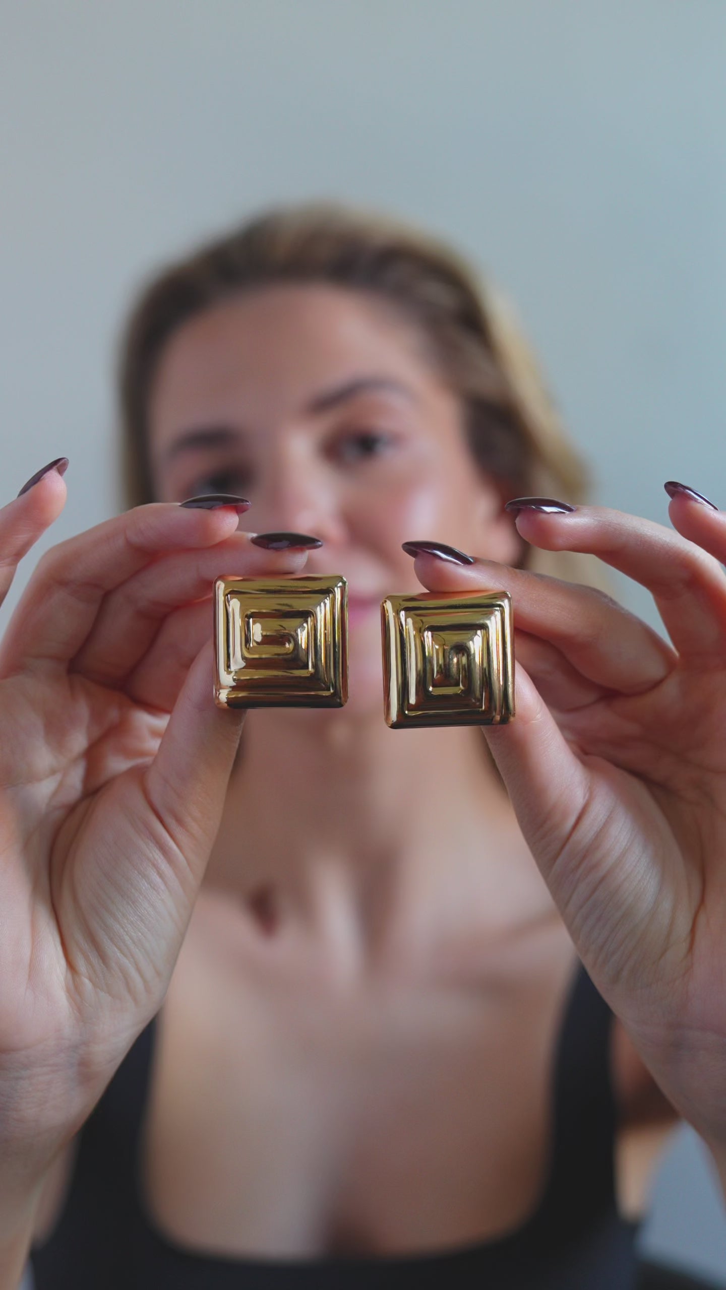 18K Altın Kaplama Maze Glow Gold Küpe