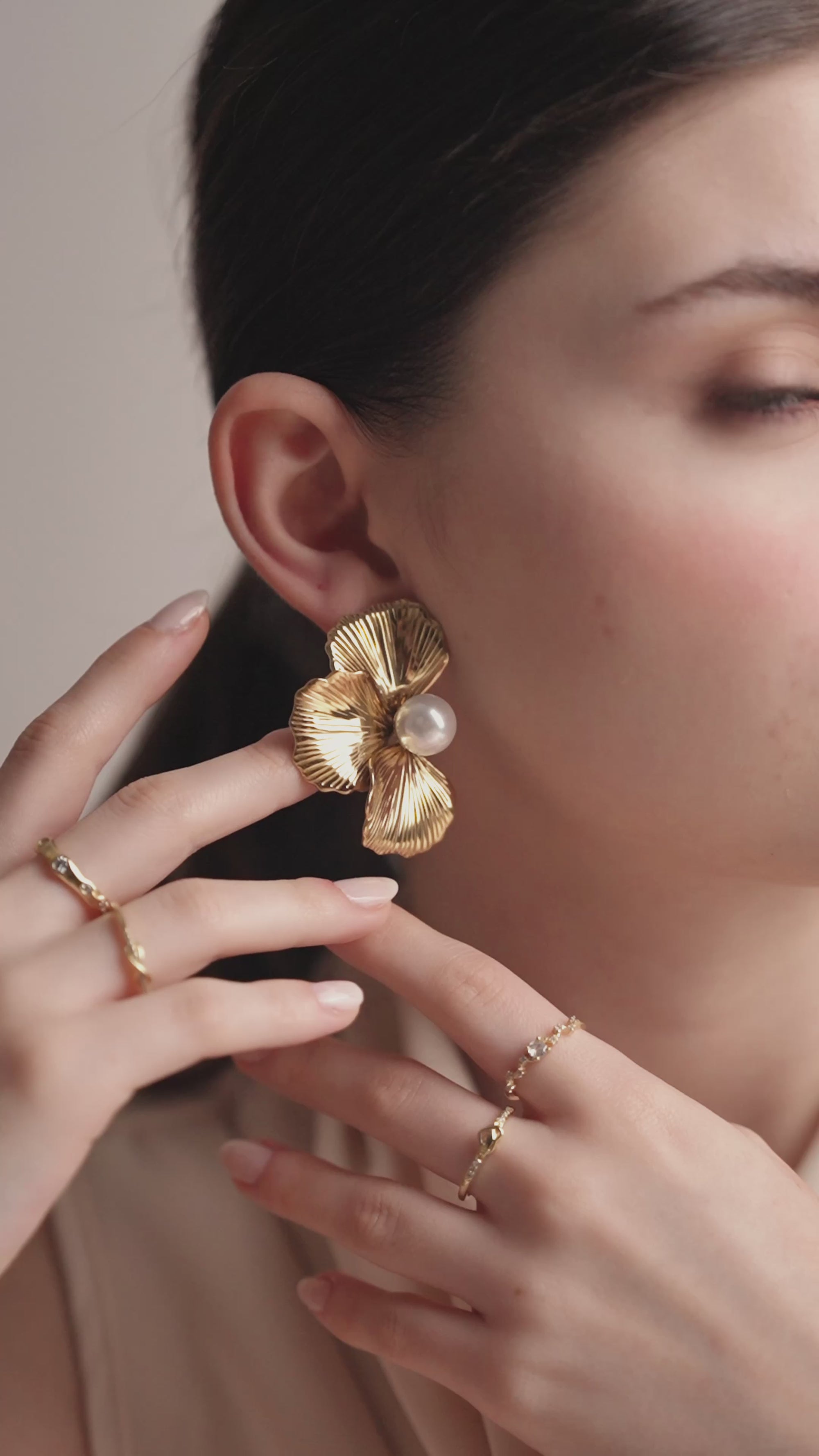 Steel Maxi Flower Earrings
