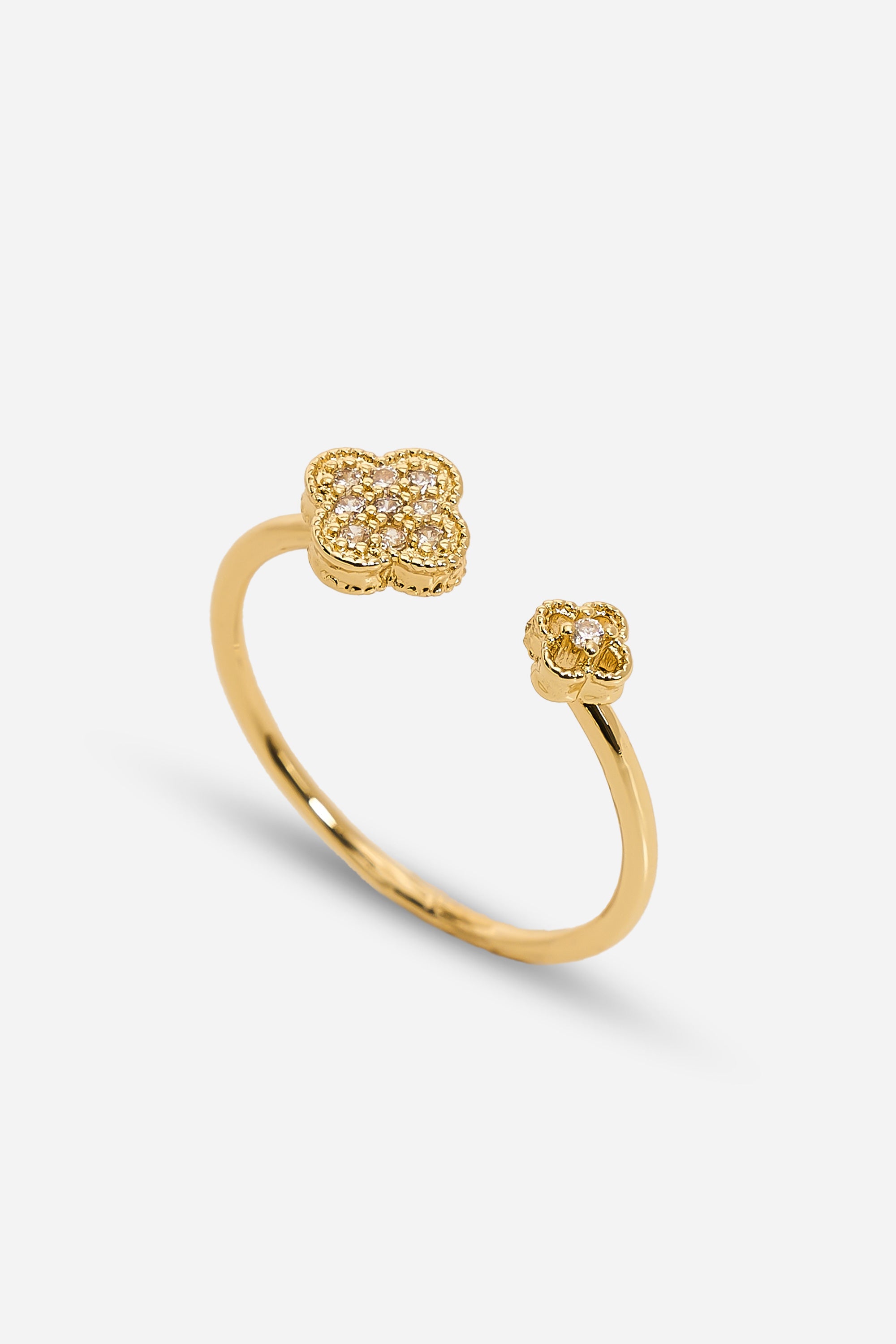 Altın Kaplama Yonca Yüzük